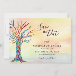 Reserve A Data Árvore Colorida Elegante De Reunião Da Família Sal