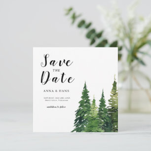 Reserve A Data Árvore de Natal Aquarela Casamento Festivo