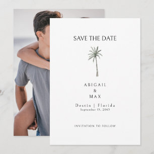 Reserve A Data Árvore Palm de Foto do casal Salve a Data