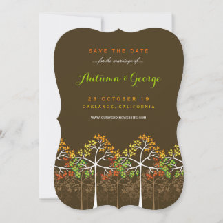 Reserve A Data Árvores de outono de outono Foto de casamento Salv