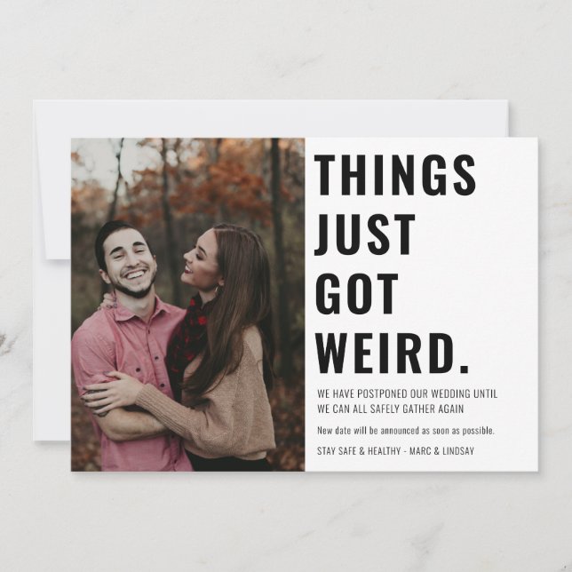 Reserve A Data As coisas acabaram de ficar esquisitas Foto mudand (Frente)