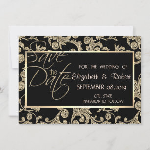 Reserve A Data As Grelhas Douradas Elegantes Salvem A Data