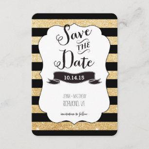 Reserve A Data As listras pretas e Dourados salvar a data