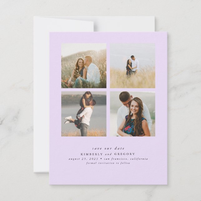 Reserve A Data As quatro fotos simples e bonitas salvam a data (Frente)