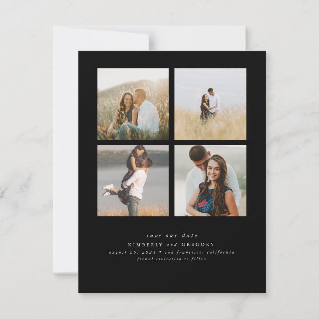 Reserve A Data As quatro fotos simples e bonitas salvam a data (Frente)