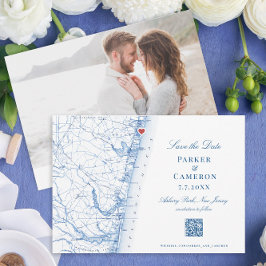 Reserve A Data Asbury Park New Jersey Mapa Elegante do Marinho QR