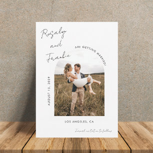 Reserve A Data Assinatura manuscrita Script Boho Foto Casamento