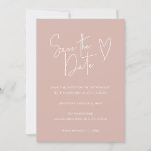 Reserve A Data Assinatura minimalista Font Dusty Pink Salvar data