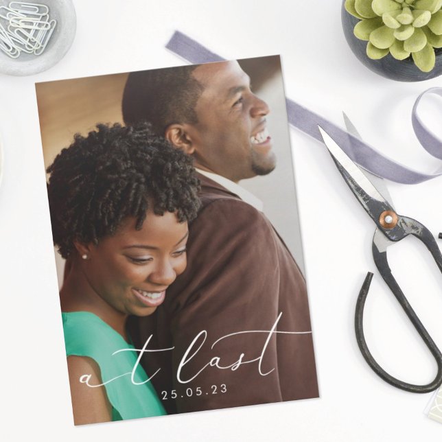 Reserve A Data At Last Modern Calligraphy Photo Overlay (Criador carregado)