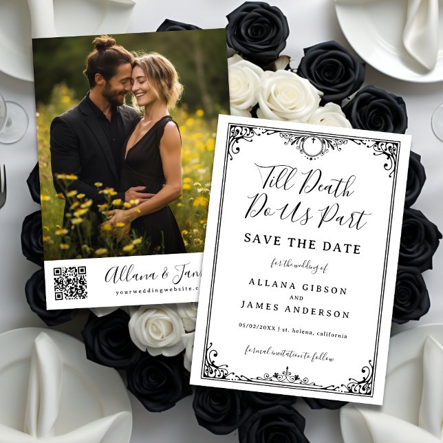 Reserve A Data Até a morte nos separamos Foto de casamento salvar (Criador carregado)