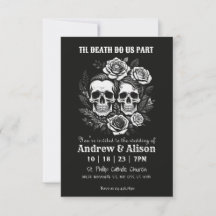 Até que a morte nos separe crânio casal rosas