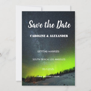 Reserve A Data Aurora Boreal Casamento Céu Galáxia Luzes do Norte