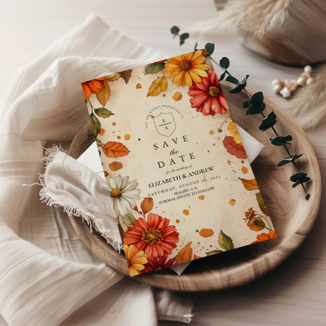 Reserve A Data Autumn Daisy Floral Wedding (Criador carregado)