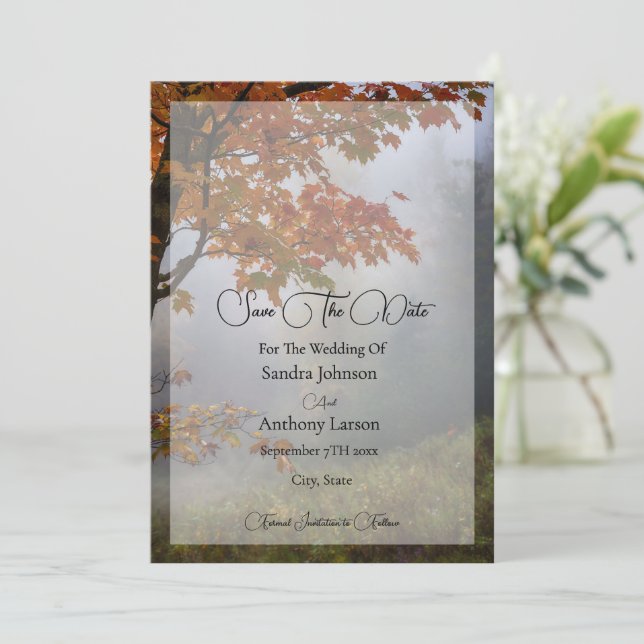 Reserve A Data Autumn Deixa O Casamento Russo Salvar A Data (Em pé/Frente)