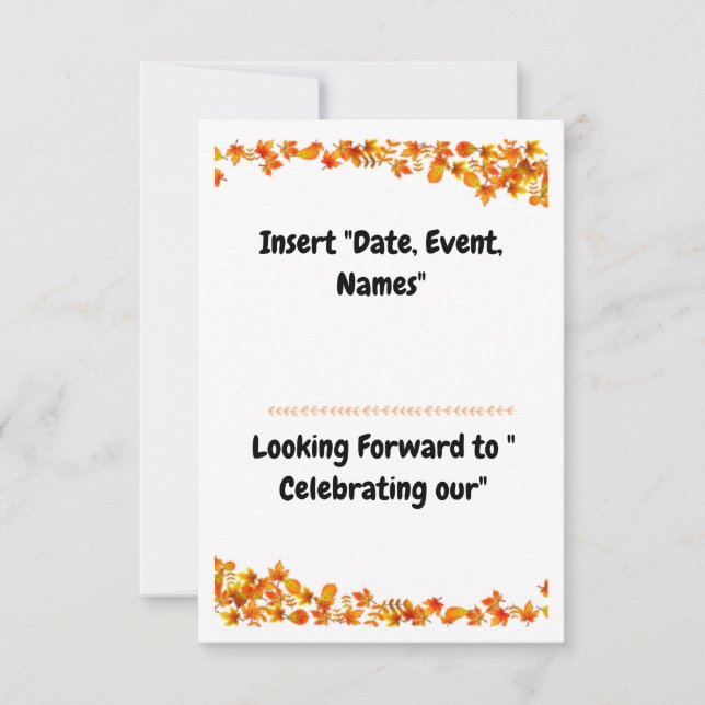 Reserve A Data "Autumn Embrace Orange & Tan Leaf Design" (Frente)