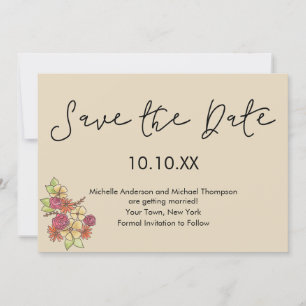 Reserve A Data Autumn Fall Rustic Floral Save Date