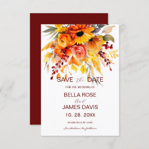 Reserve A Data Autumn Flower Foliage Weding The Date (Salvamento