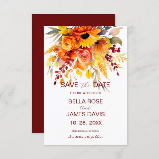 Reserve A Data Autumn Flower Foliage Weding The Date (Salvamento 