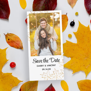Reserve A Data Autumn Maple Leaf Edge Wedding Salvar a Data