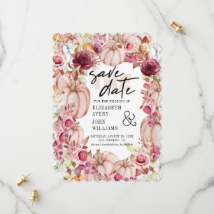 Reserve A Data Autumn Pink Burgundy Pumpkin Salvar Data