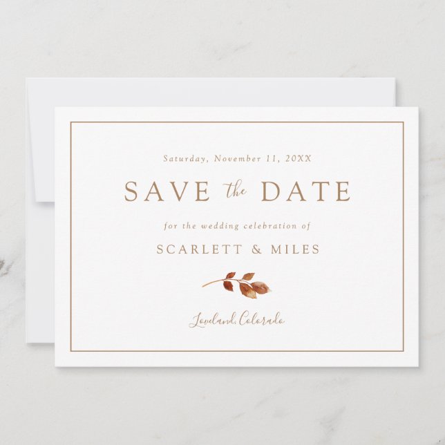 Reserve A Data Autumn Wedding (Frente)