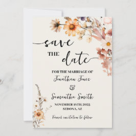 Reserve A Data Autumn Wildflower Salva o Casamento da Data