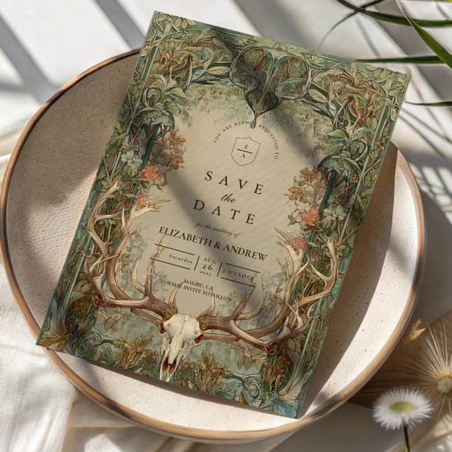 Reserve A Data Autumn Woods Rustic Wedding (Criador carregado)