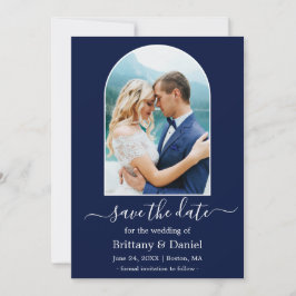 Reserve A Data Azul de Quadro de Fotografia em Arco Moderno