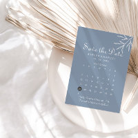 Azul empoeirado mínimo formal Salve o calendário d