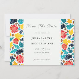 Reserve A Data Azul Natural Amarelo Watercolor Flores do Sol Casa