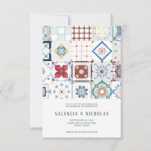 Reserve A Data Azulejo Espanhol de Casamento Save the Date