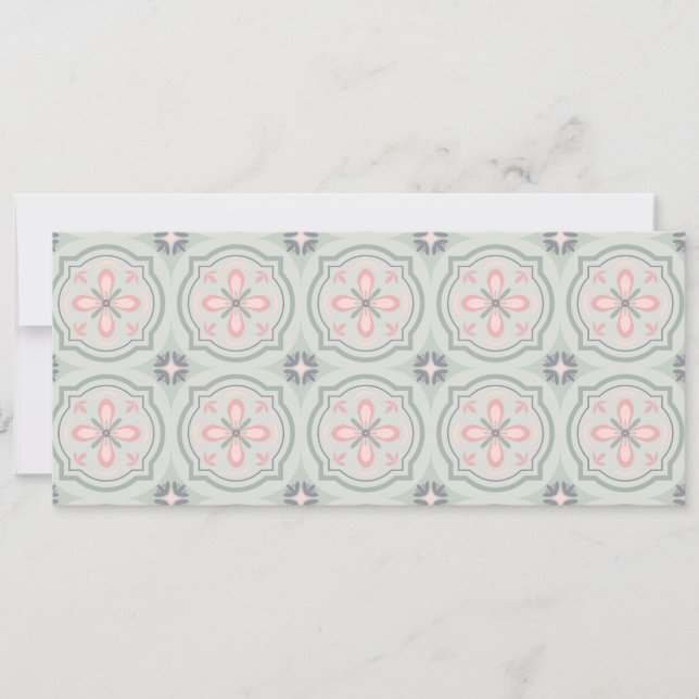 Reserve A Data Azulejos Florais Verde Pastel (Frente)