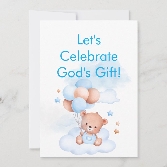 Reserve A Data Baby Boy Shower Christian Bible Verse Save Date (Frente)