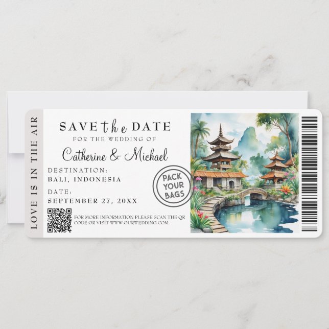 Reserve A Data Bali Indonesia Boarding Pass Destination (Frente)