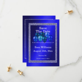 Reserve A Data Balões Azuis e de Aniversário