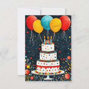 Reserve A Data Balões coloridos de aniversário