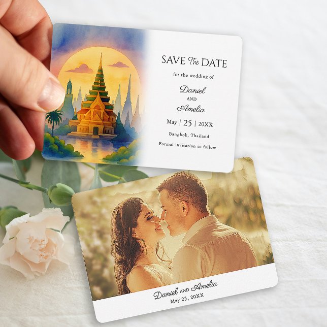 Reserve A Data Bangkok Tailândia Destino Casamento Salve a Data (Bangkok  Destination Wedding Save the Date)