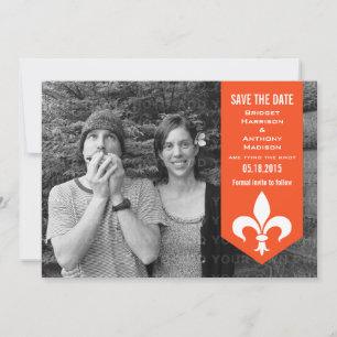 Reserve A Data Banner Flourish Chic Laranja Salvar a Data Convida