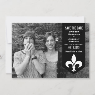 Reserve A Data Banner Flourish Chic Preto Salvar a Data Convidar