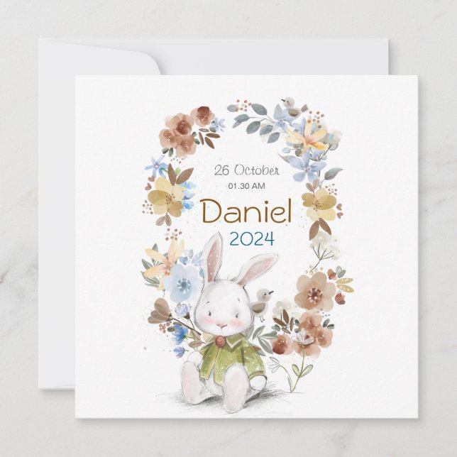 Reserve A Data Banny Rabet new born Greeting cards (Frente)