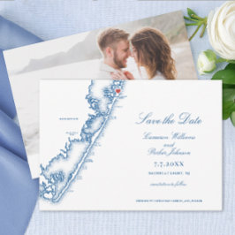 Reserve A Data Barnegat Light NJ Map Elegant Navy Blue Wedding