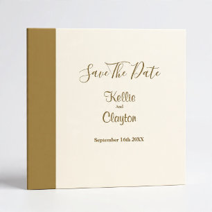 Reserve A Data Barra de Ouro Moderna Marfim Save The Date