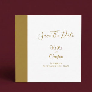 Reserve A Data Barra de Ouro Moderna Marfim Save The Date