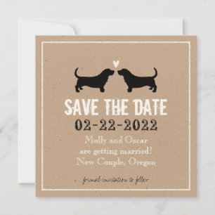 Reserve A Data Basset Hounds Casamento Salvar a Data