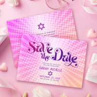 Bat Mitzvah Retro Rosa Laranja Gradiente Ombre Boh