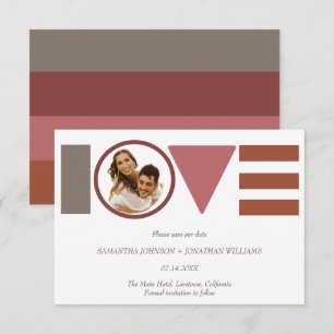 Reserve A Data Bauhaus Love Red + Taupe Stripe   Foto
