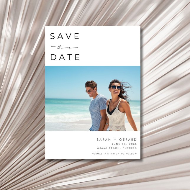 Reserve A Data Beach Destination Elegant Photo Wedding (Beach Destination Elegant Photo Wedding Save The Date)