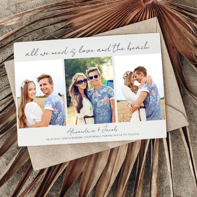 Reserve A Data Beach Destination Wedding Photo Save the Date (Criador carregado)