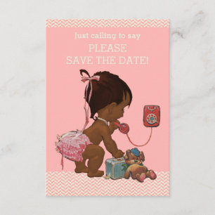 Reserve A Data Bebê étnico em economias do chá de fraldas do