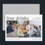 Reserve A Data Bebidas Grátis Elegantes Três Fotos Casamento<br><div class="desc">Anunciar seu dia especial com estilo nunca foi tão fácil com o nosso Save the Date de casamento com três fotos e bebidas grátis Elegante. Este cartão sofisticado combina elegância atemporal com um toque de estilo moderno, criando um convite deslumbrante que fará com que seus convidados contem ansiosamente os dias...</div>